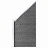 WPC Fence Set 9 Square 1 Slanted 1657x186 cm Grey 3053241