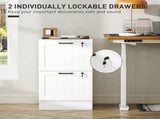 2 Drawer Filing Cabinet with Lock, Office Storage Cabinet with Adjustable Hanging Bars for A4 Letter T3398P425002