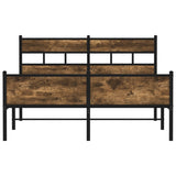 Bed Frame without Mattress Smoked Oak 150x200 cm King Size Engineered Wood 4017238