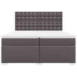 Box Spring Bed with Mattress Grey 200x200 cm Faux Leather 3290738