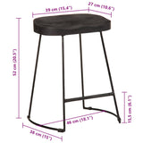 Bar Stools 2 pcs Black 46x38x52 cm Solid Wood Mango 4013529