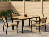 Garden Dinner Table White and Black 108.5 x 55 x 75 cm 901760