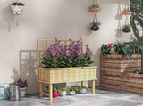45 x 105cm Wooden Garden Planter, with Trellis - Natural T3398P322119