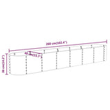 Garden Raised Bed Galvanised Steel 260x40x36 cm Silver 318882