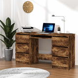 Writing Desk Smoked Oak 140x50x77 cm Engineered Wood 815438