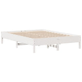 Bed Frame without Mattress White 140x200 cm Solid Wood Pine 3306148