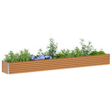 Garden Raised Bed Light Brown 390 x 50 x 36 cm Galvanised Steel 42017346