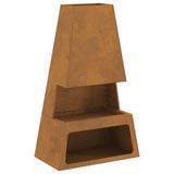 Fire Pit Brown 60 x 35 x 100 cm Weathering Steel 858939