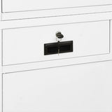 Office Cabinet White 90x40x180 cm Steel and Tempered Glass 336421