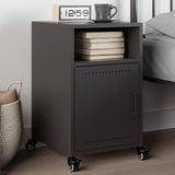 ZNTS Bedside Cabinet Black 36x39x59 cm Steel 846716