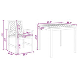 Garden Dining Set 5 pcs Brown 90 x 90 x 74 cm Solid acacia wood 3154105