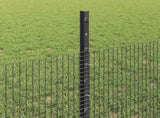 Welded Wire Fence with Post 100 x 0.5 m PVC-Coated Steel Grey 3336650