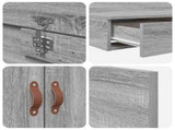Storage Bed Frame with Drawer Grey Sonoma 90 cm Engineered Wood 3335610