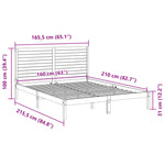 Extra Long Bed Frame without Mattress 160x210 cm Solid Wood 3309301