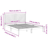 Extra Long Bed Frame without Mattress 160x210 cm Solid Wood 3309301