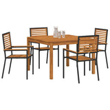 Garden Dining Set 5 pcs Black Solid Acacia Wood 3365532