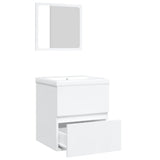 Bathroom Sink Cabinet with Basin and Mirror White 3114171