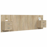 Bed Headboard with Cabinets Sonoma Oak Engineered Wood 3115710