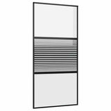 Glass Door Striped Black 102.5 x 2 x 205 cm Aluminium 42012462