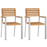 Garden Dining Set 3 pcs Solid Teak Wood and Stainless Steel 3334781