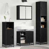 Bathroom Furniture Set 4 pcs Black Oak Engineered Wood 3402476