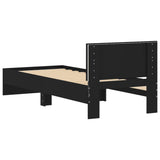 Bed Frame without Mattress with LED Lights Black 75x190 cm Small Single 838842