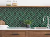 Herringbone Tile 50 pcs Dark Green 30 x 30 cm 42021286
