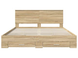 Bed Frame with Drawer Sonoma Oak 140 x 200 cm Engineered Wood 3409651