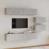 6 Piece TV Cabinet Set Concrete Grey Engineered Wood 3114601