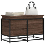 Storage Box with Lid Brown Oak 80x40x51.5 cm Engineered Wood 848803