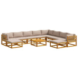 Sofa Set 11 pcs Natural Solid Acacia Wood 3417231