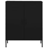 Storage Cabinet Black Steel Medium Height-Adjustable Shelves 336169