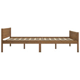 Bed Frame Honey brown Solid pinewood, plywood Double 322112