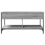 ZNTS Coffee Table Grey Sonoma 100x50x50 cm Engineered Wood and Metal 845369