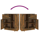 Sideboards 2 pcs Smoked Oak 60x30x70 cm Engineered Wood 3115817