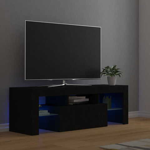 ZNTS TV Cabinet with LED Lights Black 120x35x40 cm 804347