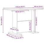 ZNTS Dining Table White 110x60x75 cm Engineered Wood 863160