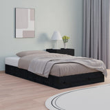 Bed Frame without Mattress Black 75x190 cm Small Single Solid Wood 820700