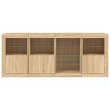 Sideboard with LED Lights Sonoma Oak 164x37x67 cm 3209053