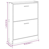 Shoe Cabinet High Gloss White 59x17x81 cm Engineered Wood 342538
