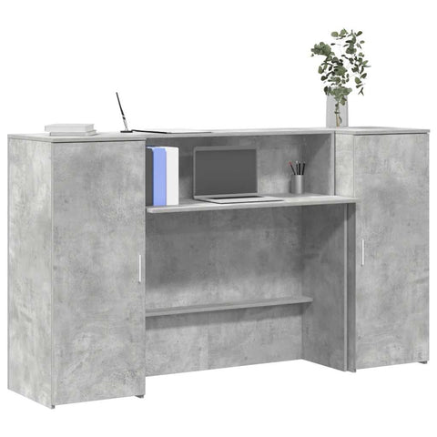 Reception Desk Concrete Grey 180x50x103.5 cm Engineered Wood 3324208