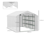 8 x 6ft Walk-In Greenhouse, with Shelves - White T3398P322097