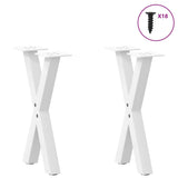 Coffee Table Legs X-Shaped 2 pcs White 28x cm Steel 4012889