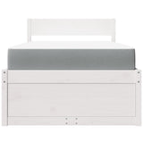 Bed with Drawers and Mattress White 90x190 cm Single Solid Wood Pine 3281920