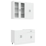 Kitchen Unit LUCCA 4 pcs High Gloss White Engineered Wood 3438329
