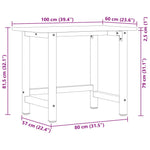 Workbench Light Brown 100x60x81.5 cm Solid Wood Oak 3309671
