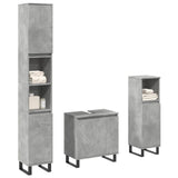 3 Piece Bathroom Furniture Set Concrete Grey Engineered Wood 3324954