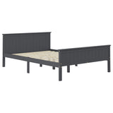 Bed Frame Grey Solid pine wood, Plywood 160x200 cm Minimalist 322206