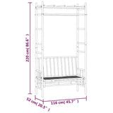 Garden Bench with Pergola 116 cm Bamboo 341742