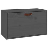 Wall Cabinet Grey 60x30x35 cm Solid Wood Pine 818352